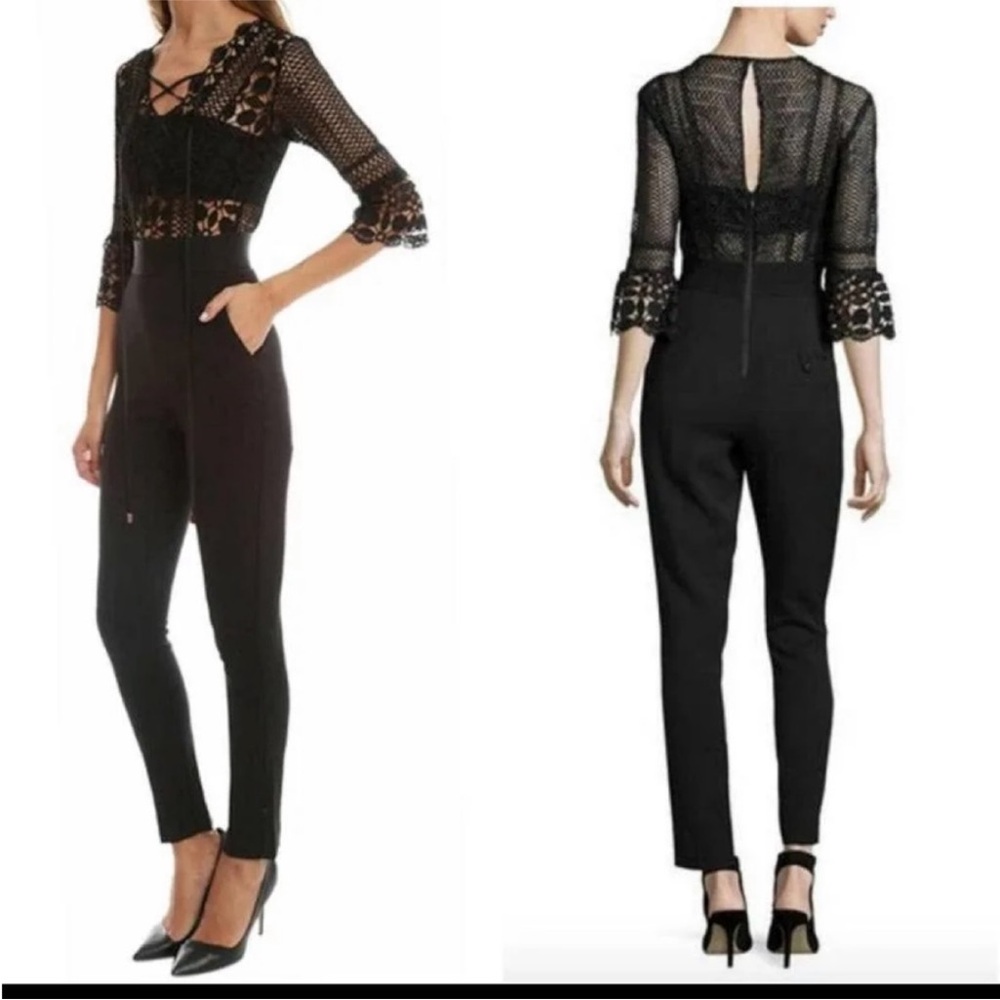 Self-Portrait jumpsuit Eliza guipure black Size UK 10/US 2-4